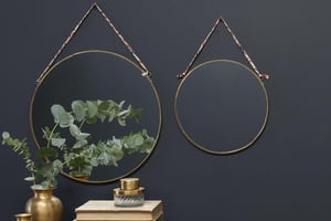 nkuku Kiko Round Mirror | Mirrors | Large | Antique Brass