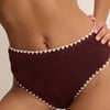 Brown Whipstitch High Waisted Bikini Bottoms