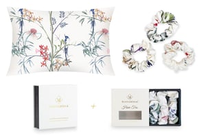 Hummingbird Silk Pillowcase and Scrunchies Gift Set - Standard Pillowcase