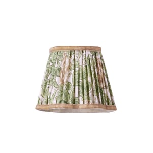 18cm scalloped pendant shade in leafy arbour Rambling Rose linen by Morris & Co.