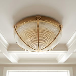 Wade IP44 flush ceiling fitting in textured glass