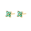 Green Daisy Stud Earrings Sterling Silver