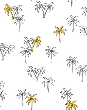 Palms' Wallpaper by Tea Collection - Marigold - Traditional / 27 in. x 27 ft.