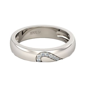 Jeulia Heart Shape Sterling Silver Women's Band
