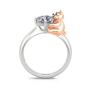 Jeulia Hug Me "Strength Bearer" Bear Round Cut Sterling Silver Ring