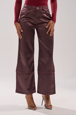 AKIRA Slow Down Satin Trouser Pants | Size 1X