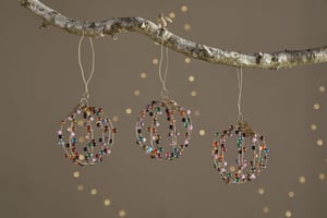 nkuku Jajan Baubles Set Of 3 | Christmas Decorations | Mixed Colour
