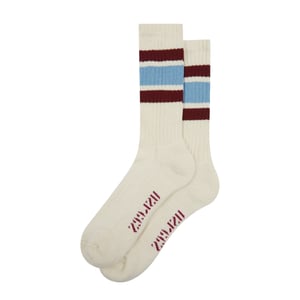 Uskees 4011 College Stripe Socks Powder Blue / Burgundy