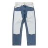 Aries Womens Patchwork Western Carpenter Jeans Blue / White