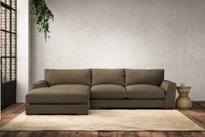 nkuku Guddu Left Hand Chaise Sofa | Make To Order | Medium | Brera Linen Chesnut