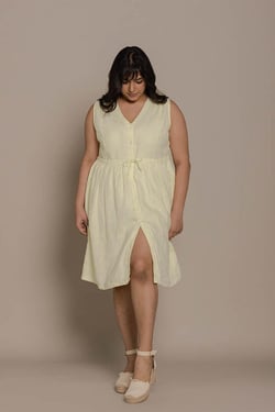 Pina Colada Season Dress - Butter Lemon / XS/S