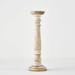 Dora Mango Wood Pillar Candle Holder