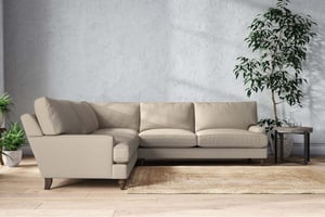 nkuku Marri Corner Sofa | Make To Order | Grand | Recycled Cotton Stone