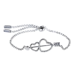 Jeulia Arrow and Heart Bolo Bracelet