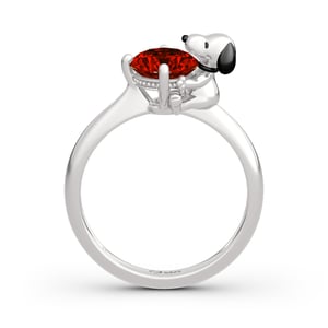 Jeulia Hug Me "Live in The Present" Puppy Round Cut Sterling Silver Ring
