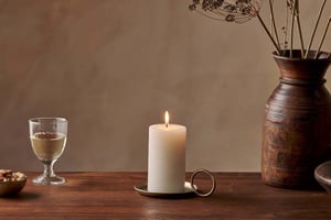 nkuku Rustic Soy Blend Pillar Candle | Candles & Home Fragrance | Small | White