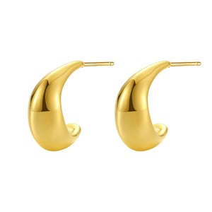 Large Dome Hoop Earrings Stainless Steel