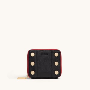 Hammitt 5 North Black Brushed Gold Red Zip
