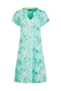 Weird Fish Suffolks Organic Cotton Printed Jersey Dress Aqua Size 8
