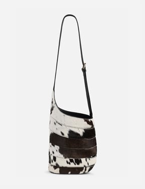 Cavalera Pail Bucket Bag - Black and White Cowhide - Black