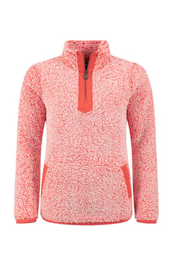 Weird Fish Madi Cosy 1/4 Zip Fleece Hot Coral Size 14