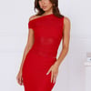 Surprise Parties Mesh Off Shoulder Top Red