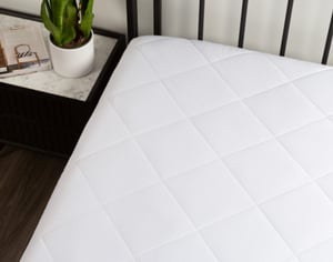 QE Home Cool Touch Mattress Pad, White, Double