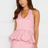 Yasmine Halter Bubble Top Pink
