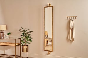 nkuku Visala Swivel Full Length Wall Mirror | Mirrors | Large | Antique Brass