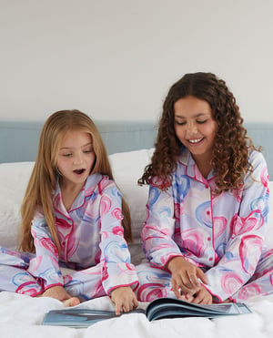 Chloe Girls Heart Printed Jersey Pyjama Set - 12-13