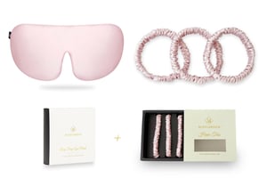 Precious Pink Silk Sleep Mask and Silk Hair Ties Gift Set