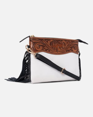 Hyna Flecos Rancho Crossbody Purse - White