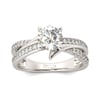 Jeulia Crossover Round Cut Sterling Silver Ring