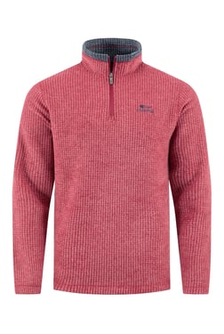 Weird Fish Newark 1/4 Zip Grid Fleece Rhubarb Size M