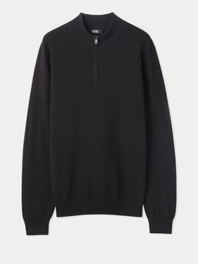 Essential Half-Zip Cashmere Sweater - 3XL / Black / MK07-1481