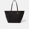 The Raffia Tote - Black Raffia & Madras Grain Leather
