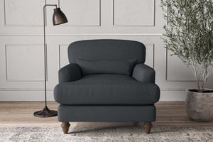 nkuku Deni Armchair | Make To Order | Recycled Cotton Mercury | No Colour