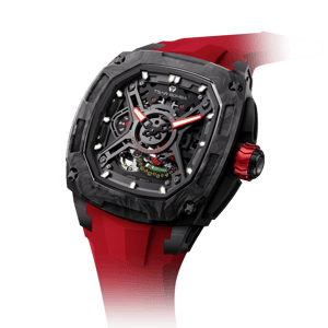 Tsar Bomba Men's Automatic Watch | Red | 42.8mm Carbon Fiber Case | Men's Luxury Timepiece | Dark Matter 5 | TB8605
