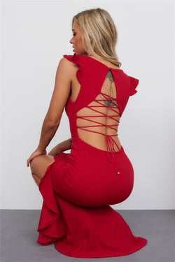 Samba Away Midi Dress Red