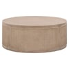 Cane Gray Oak Round Drum Coffee Table