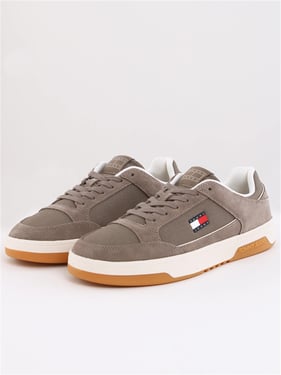 Tommy Jeans Mens Leather Cupsole Trainers - Dusty Brown - 46