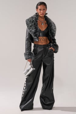 AKIRA Gisele Crop Moto Blazer Grey | Black | Size 2X
