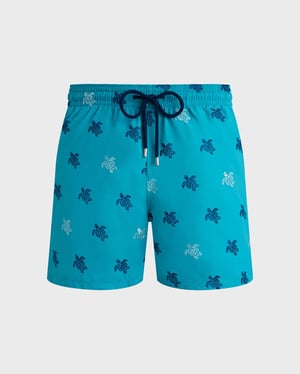 Vilebrequin - Men Swim Shorts Embroidered Micro Ronde Des Tortues Diagonale - Limited Edition - Swimwear - Mistral - Green - Size XXL