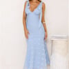Whispering Petals Maxi Dress Blue