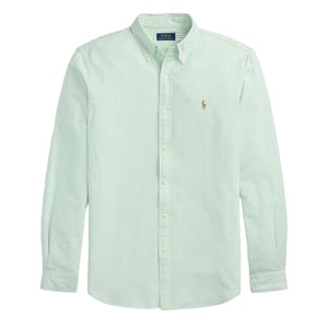 Polo Ralph Lauren Long Sleeve Sport Shirt Custom F Summer Emerald / White