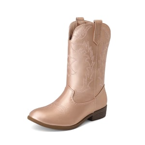 DREAM PAIRS Mid Calf Kids Cowboy Riding Boots