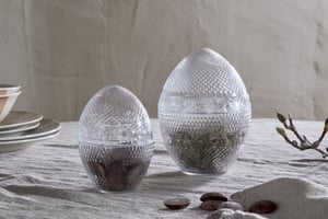 nkuku Essan Recycled Glass Opening Egg | Decorative Accessories | Small | Clear
