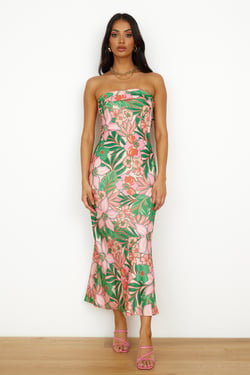 Highway To Heaven Maxi Dress Pink Green
