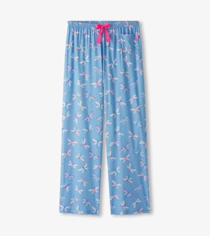 Women's Patterned Dragonflies Polyknit Pajama Pants