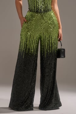AKIRA Sweet Thing Sequin Palazzo Pants | Black | Size 1X